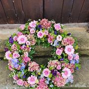 Pink and lilac wreath